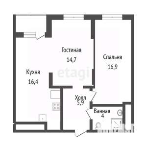 2-к квартира, вторичка, 58м2, 19/21 этаж