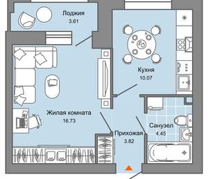 2-к квартира, вторичка, 42м2, 6/9 этаж