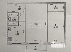 2-к квартира, вторичка, 46м2, 3/5 этаж