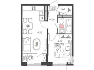 2-к квартира, вторичка, 38м2, 14/24 этаж