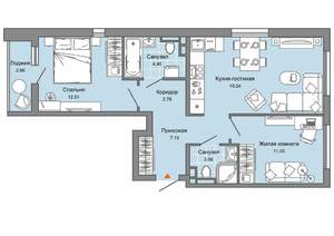 2-к квартира, вторичка, 61м2, 3/9 этаж