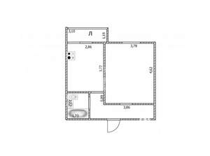 1-к квартира, вторичка, 38м2, 1/9 этаж
