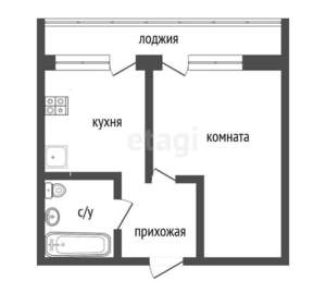 1-к квартира, вторичка, 39м2, 1/10 этаж