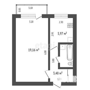 1-к квартира, вторичка, 33м2, 9/9 этаж