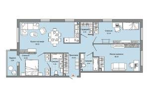 3-к квартира, вторичка, 95м2, 1/12 этаж