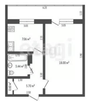 1-к квартира, вторичка, 35м2, 4/10 этаж