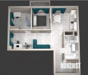 2-к квартира, вторичка, 58м2, 14/25 этаж