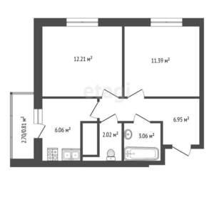 1-к квартира, вторичка, 43м2, 7/18 этаж