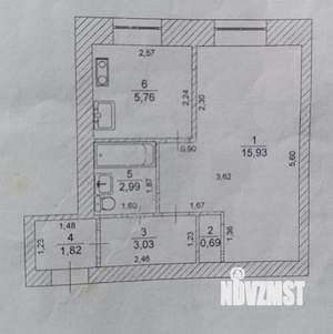 1-к квартира, вторичка, 30м2, 1/4 этаж