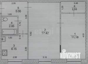 2-к квартира, вторичка, 45м2, 1/5 этаж