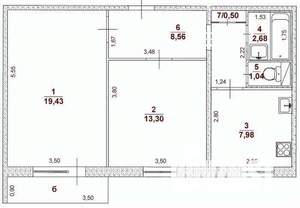 2-к квартира, вторичка, 54м2, 6/9 этаж