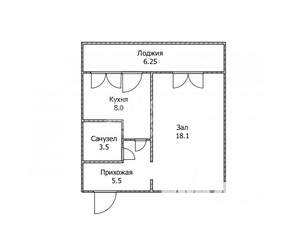 1-к квартира, вторичка, 35м2, 1/14 этаж