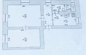 2-к квартира, вторичка, 40м2, 1/2 этаж