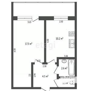1-к квартира, вторичка, 36м2, 4/12 этаж
