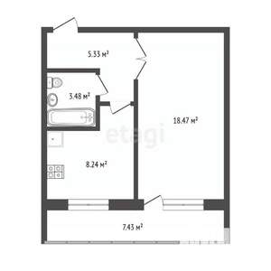 1-к квартира, вторичка, 36м2, 3/10 этаж