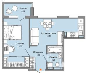 2-к квартира, вторичка, 43м2, 7/7 этаж