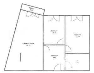 2-к квартира, вторичка, 73м2, 3/10 этаж