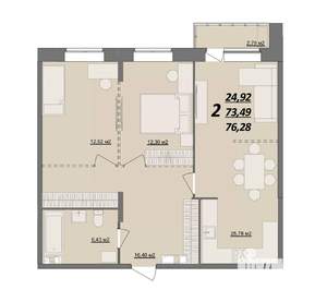 2-к квартира, сданный дом, 76м2, 4/10 этаж