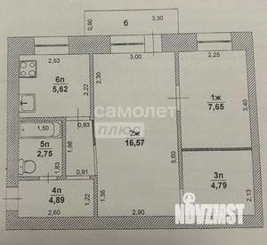 2-к квартира, вторичка, 42м2, 4/4 этаж