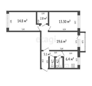3-к квартира, вторичка, 65м2, 3/5 этаж