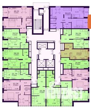 1-к квартира, строящийся дом, 35м2, 24/24 этаж