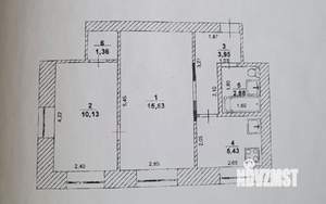 2-к квартира, вторичка, 39м2, 1/3 этаж