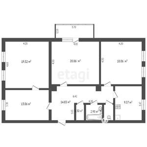 4-к квартира, вторичка, 71м2, 9/9 этаж