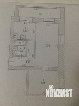 2-к квартира, вторичка, 40м2, 1/4 этаж