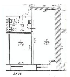 2-к квартира, вторичка, 49м2, 1/2 этаж