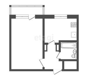 1-к квартира, вторичка, 37м2, 9/9 этаж
