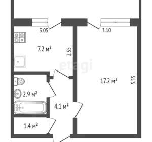 1-к квартира, вторичка, 35м2, 5/10 этаж