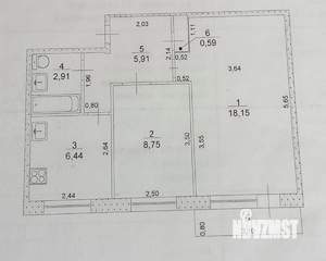 2-к квартира, вторичка, 44м2, 5/5 этаж