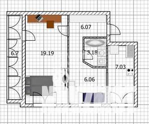 1-к квартира, вторичка, 42м2, 7/10 этаж