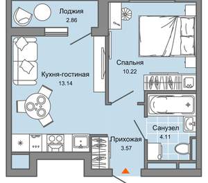 2-к квартира, вторичка, 33м2, 4/9 этаж