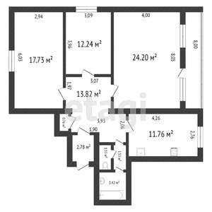 3-к квартира, вторичка, 89м2, 2/9 этаж