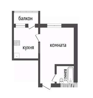 1-к квартира, вторичка, 30м2, 1/9 этаж