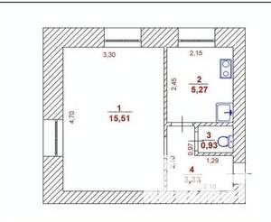 1-к квартира, вторичка, 25м2, 1/2 этаж