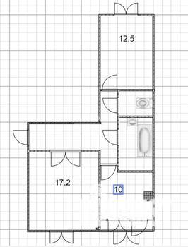 2-к квартира, вторичка, 52м2, 1/3 этаж