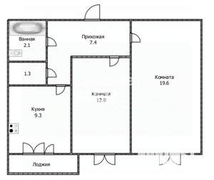 2-к квартира, вторичка, 56м2, 11/16 этаж