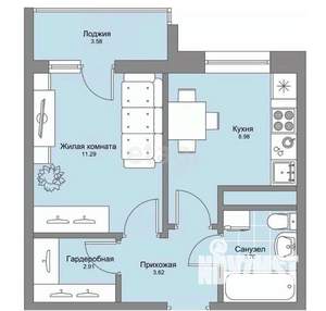 1-к квартира, вторичка, 31м2, 6/9 этаж