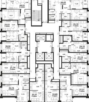 2-к квартира, вторичка, 50м2, 19/24 этаж
