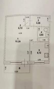 1-к квартира, вторичка, 31м2, 3/5 этаж