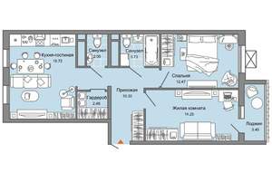 2-к квартира, вторичка, 64м2, 2/9 этаж