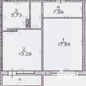 1-к квартира, вторичка, 45м2, 4/9 этаж