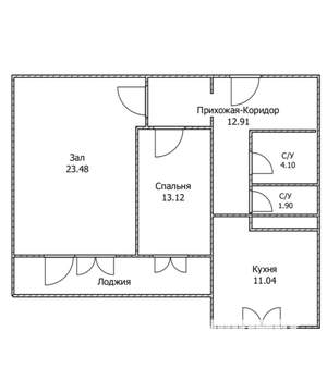 2-к квартира, вторичка, 68м2, 9/14 этаж