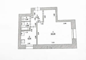 2-к квартира, вторичка, 35м2, 1/9 этаж