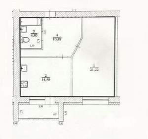 1-к квартира, вторичка, 50м2, 3/5 этаж