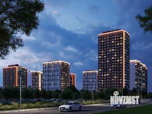 2-к квартира, строящийся дом, 50м2, 15/16 этаж