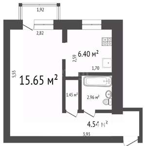 1-к квартира, вторичка, 32м2, 1/5 этаж