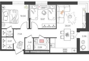 3-к квартира, вторичка, 55м2, 10/16 этаж